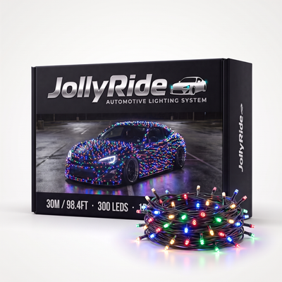 JollyRide Christmas Lights Kit - 30M multicolor LEDs with clips